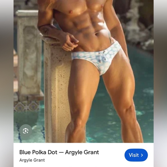 NEW Argyle Grant Swim Brief S Italian Fabric Donut Unicorn Flamingo Blue Beach - Picture 12 of 12